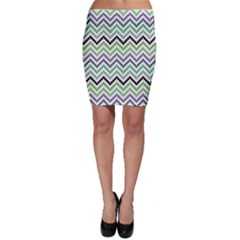 Green Tone Hand Painted Style Chevron Pattern Bodycon Skirt by CoolDesigns