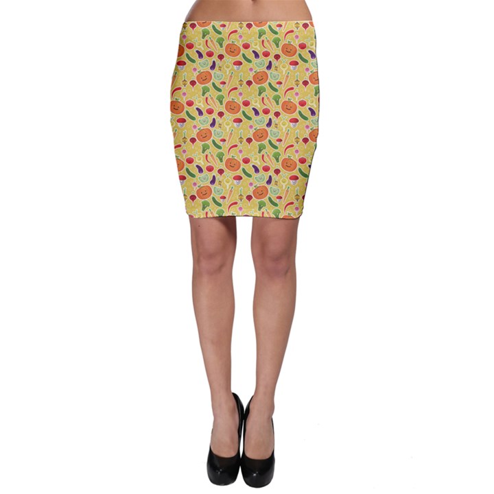 Colorful Vegetables Pattern Bodycon Skirt