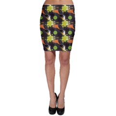 Dark Pattern Will Tile Endlessly Vinyl Record Pattern Bodycon Skirt by CoolDesigns