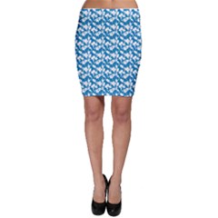 Blue Colored Modern Inky Wallpaper Bodycon Skirt by CoolDesigns