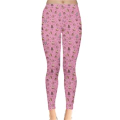 Pink Fancy Cakes Repeat Pattern Leggings by CoolDesigns