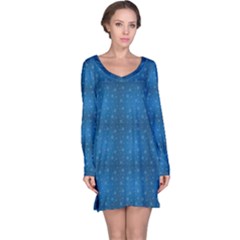 Blue Starry Sky Good Night Concept Long Sleeve Nightdress by CoolDesigns