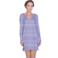 Blue Purple Drops Chevron Horizontal Frame Pattern Long Sleeve Nightdress by CoolDesigns