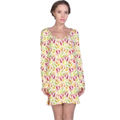 Colorful Pattern With Easter Rabbits Long Sleeve Nightdress by CoolDesigns