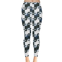 Blue Ying Yang Abstract Screen Leggings by CoolDesigns