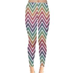 Colorful Wave Chevron Pattern Stylish Design Leggings by CoolDesigns