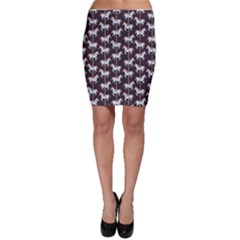 Black Carousel Horses Pattern Bodycon Skirt by CoolDesigns