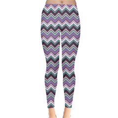 Purple Wave Chevron Pattern Women s Leggings by CoolDesigns