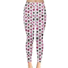 Pink Hanging Skulls Pattern Women s Leggings by CoolDesigns