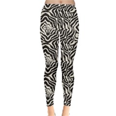 Black Zebra Skin Pattern Women s Leggings by CoolDesigns