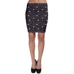 Black Beautiful Musical Pattern With Notes And Piano Keyboard Bodycon Skirt by CoolDesigns