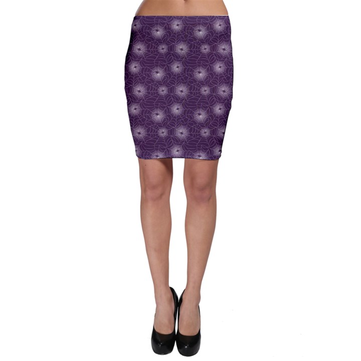 Purple Purple Spider Web Pattern Repeats Seamlessly Bodycon Skirt