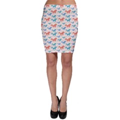 Colorful New Year With Blue And Orange Running Horses Bodycon Skirt by CoolDesigns