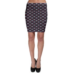 Black Skull With A Bow Pattern Bodycon Skirt by CoolDesigns