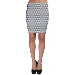 Blue Winter Holidays Pattern With Funny Cartoon Bodycon Skirt by CoolDesigns