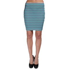 Green Retro Modern Chevron Ikat Pattern Bodycon Skirt by CoolDesigns