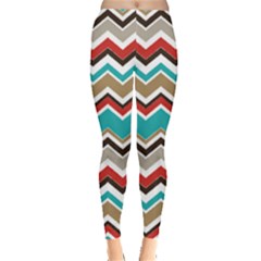 Colorful Wave Chevron Pattern Leggings by CoolDesigns