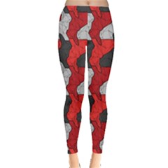 Red A Colorful Polygonal Rabbit Pattern Leggings by CoolDesigns