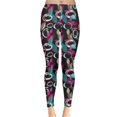 Dark Abstract Foliage Pattern Leggings by CoolDesigns