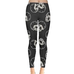 Gray Doodle Football Helmet Pattern Leggings by CoolDesigns