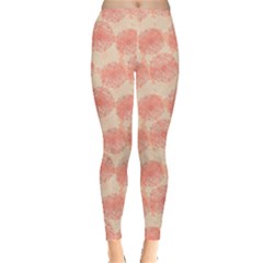 Nude Abstract Roses Pattern Leggings by CoolDesigns