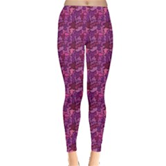 Pink Abstract Chaotic Spotted Pattern Leggings by CoolDesigns