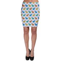 Colorful Pattern Colorful Smiling Whales Bodycon Skirt by CoolDesigns