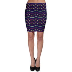 Purple Pattern Festive Garland Flags Bodycon Skirt by CoolDesigns