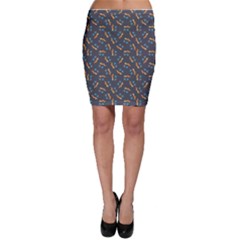 Gray Reptiles Flat Pattern Bodycon Skirt by CoolDesigns