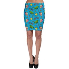 Blue Elegant Summer Pattern Bodycon Skirt by CoolDesigns