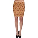 Orange Pattern with Horses Silhouettes and Cells Bodycon Skirt View1