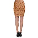 Orange Pattern with Horses Silhouettes and Cells Bodycon Skirt View2