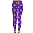 Purple Christmas Trees Snow Stretch Leggings View2