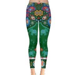 Green Traditional African Dashiki Leggings  by CoolDesigns