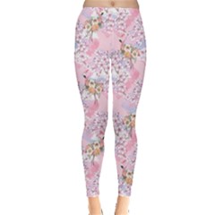 Cherry Blossoms Flamingo Pink Leggings by CoolDesigns