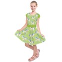 Neon Green Carousel Horses Merry-Go-Round CAP Kids  Short Sleeve Dress View1