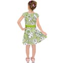 Green Pattern with Doodle Kawaii Kids  Short Sleeve Dress View2