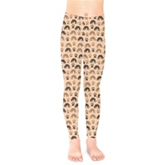 Brown Dog And Footprint Pattern Kids  Legging by CoolDesigns