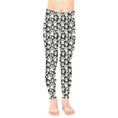 Black & White Dog Footprint White Pet Kids  Legging by CoolDesigns