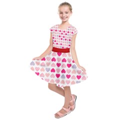 Pink Lover Hearts Seamless Kids  Short Sleeve Dress by CoolDesigns