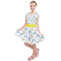 Sky Blue & Yellow Happy Sun Kids  Short Sleeve Dress View1