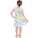 Sky Blue & Yellow Happy Sun Kids  Short Sleeve Dress View2