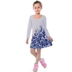 Gray Garden Kids  Long Sleeve Velvet Dress by CoolDesigns