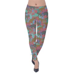 Brown Dino Dinosaur Seamless Velvet Leggings