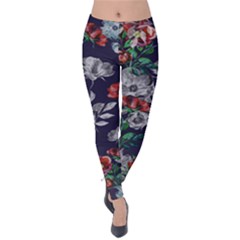 Red Anemone Flower Velvet Leggings by CoolDesigns