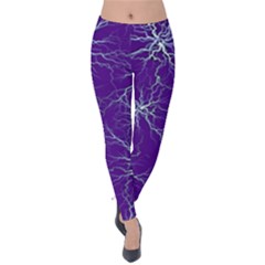 Purple Thunder Velvet Leggings