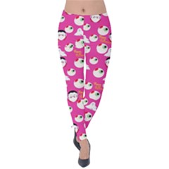 Deep Pink Eye Balls Pinky Velvet Leggings