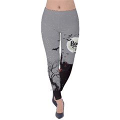 Gray Booo Velvet Leggings