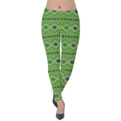 Light Green Shamrock St  Patricks Velvet Leggings