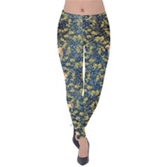 Yellow & Blue Florals & Unicorn Velvet Leggings